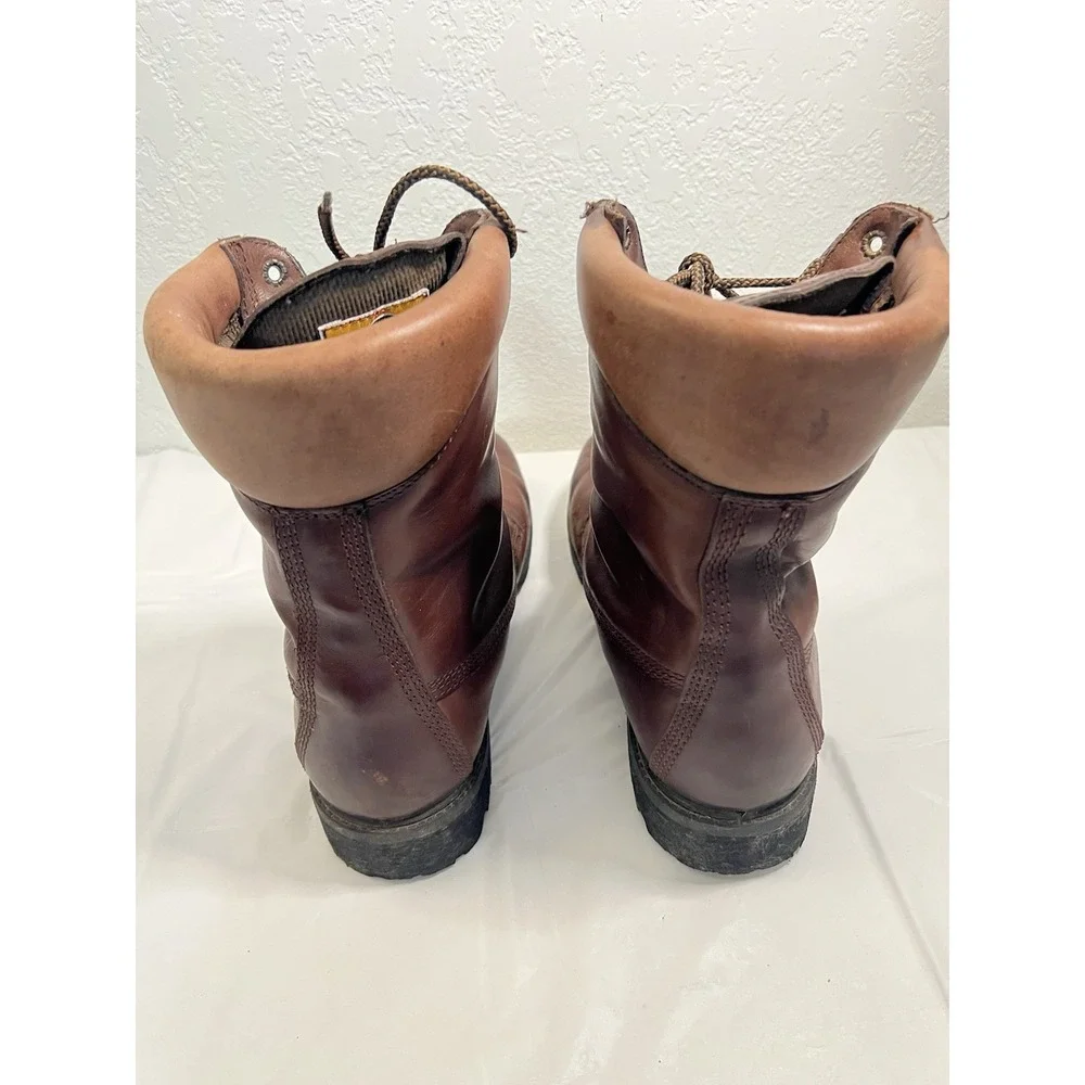 Mens Vintage Herman Survivor Boots Insulated Sz 10.5 Dk Brown Leather Lace Up